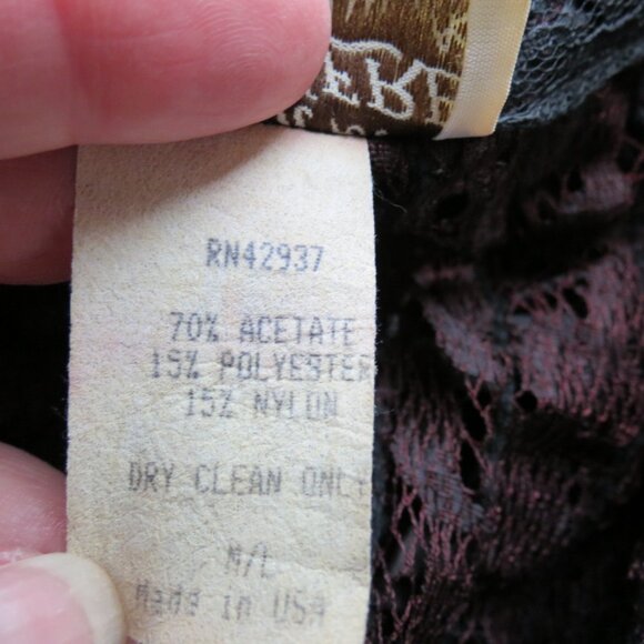 VTG Sweet Herb Black Ribbon & Brown Lace Bolero Jacket Size M/L - Picture 10 of 10